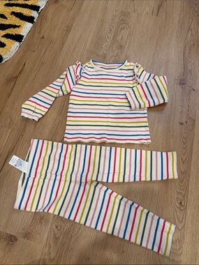 Baby Boden Multicolor Striped Long Sleeve Pajama Set - Cream Base